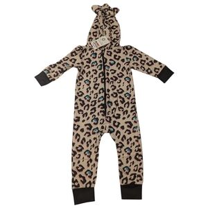 Lamaze Organic Leopard Print Cat Ear Hoodie Romper Size 9M
